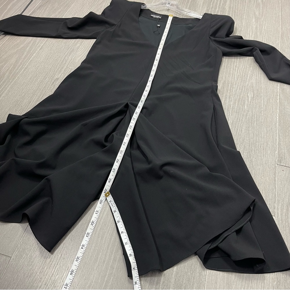 EMPORIO ARMANI Italy Wool Black V-Neck Romper Jumpsuit Dress Padded Shoulders 40 - Picture 14 of 15